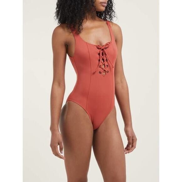 Solid & Striped The Sophia Lace-Up One Piece Swim - Picture 1 of 11